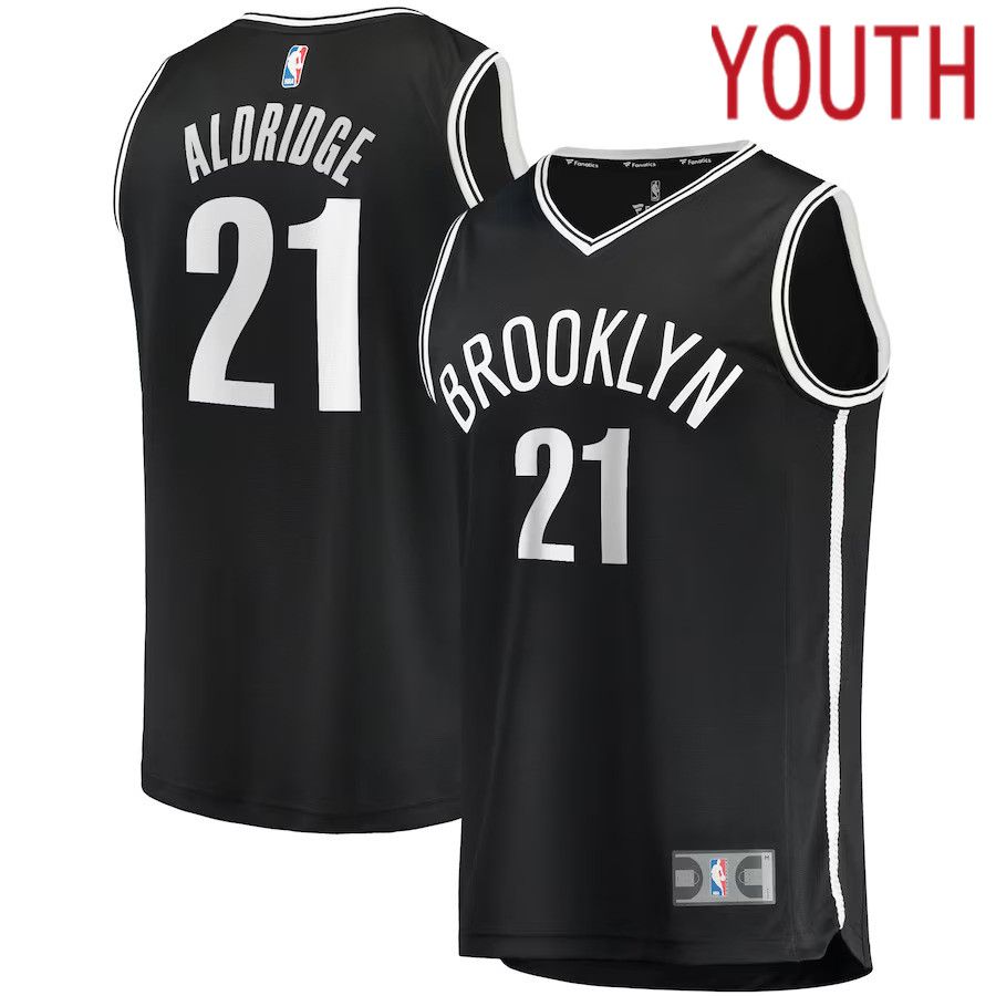 Youth Brooklyn Nets #21 LaMarcus Aldridge Fanatics Branded Black Fast Break Replica NBA Jersey